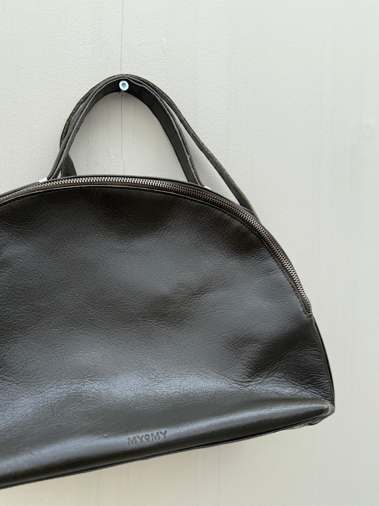 MYOMY moon bag donkergroen autumn leer