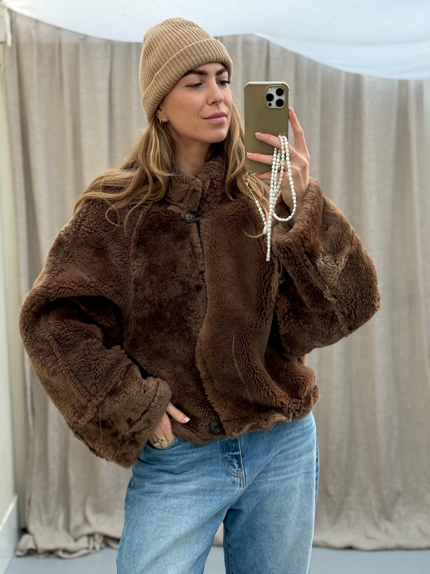 Vintage lammy coat maat L/XL Shearling fluffy