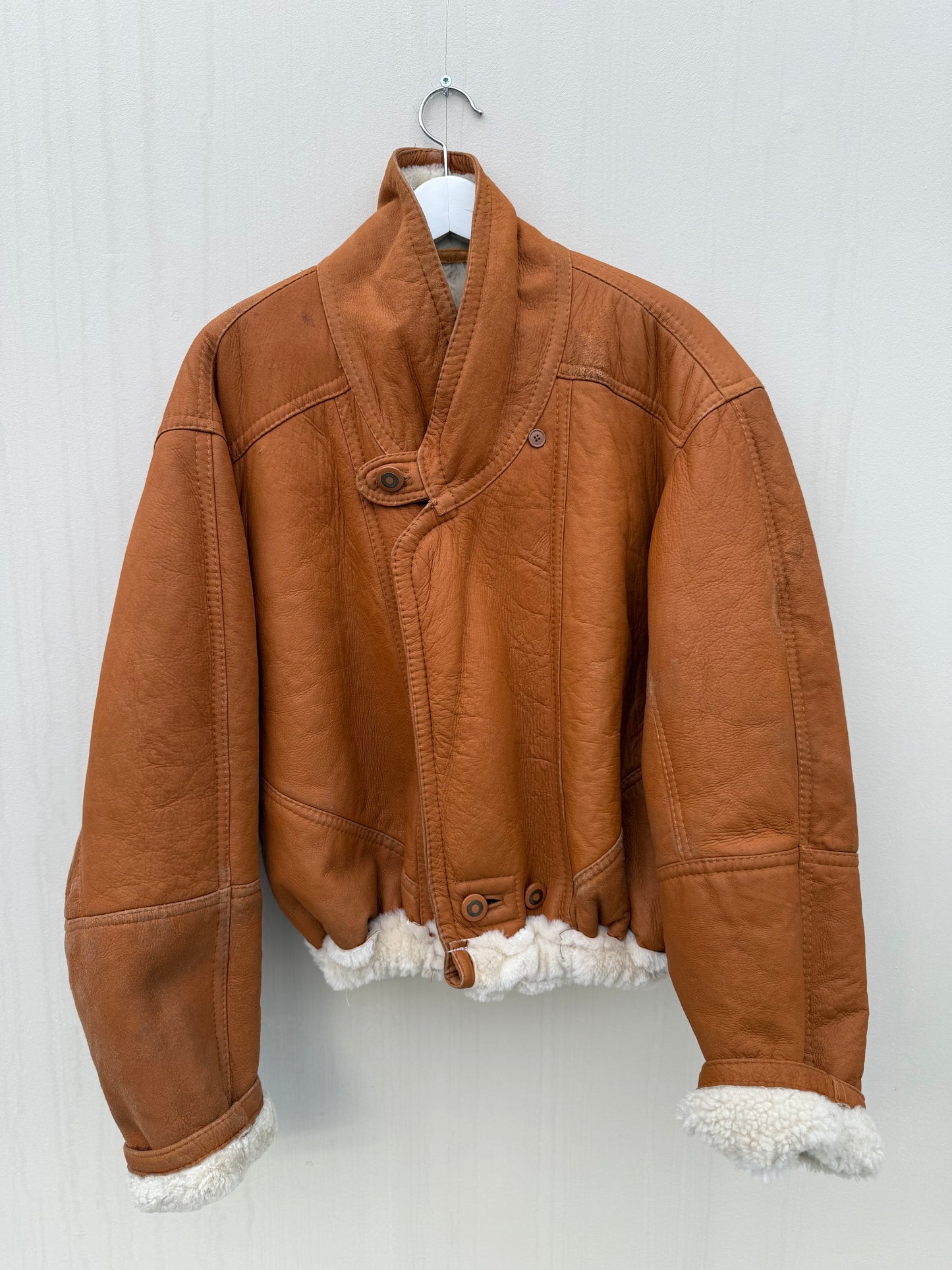 Vintage remade lammy coat reversible maat M/L