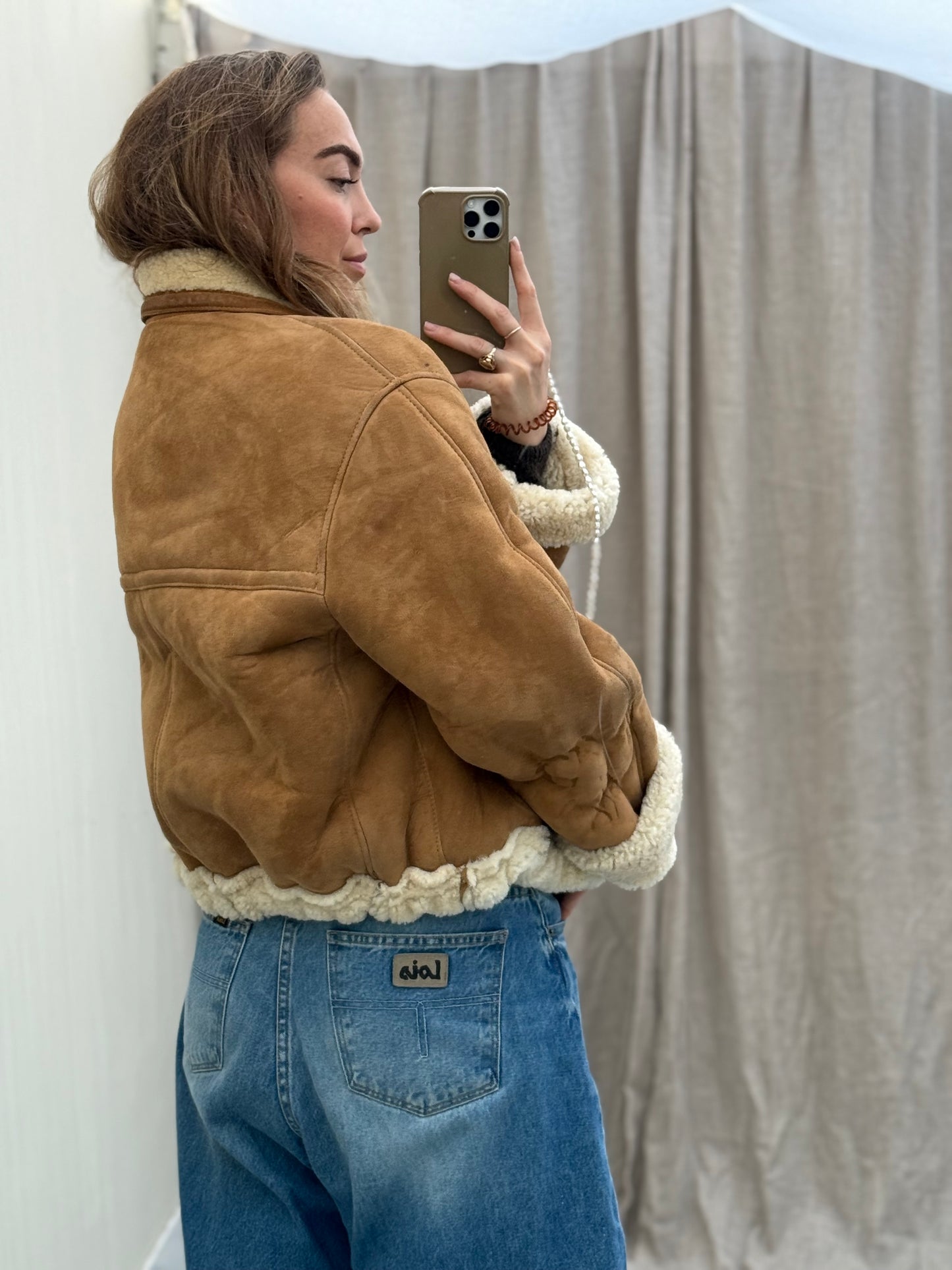 Re-made vintage lammy coat reversible shearling