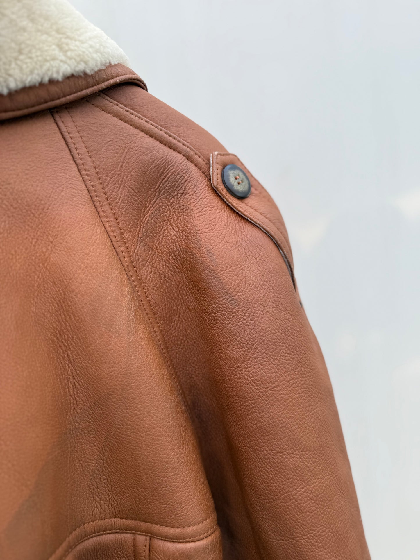 Vintage re-made cropped shearling lammy maat M-XL