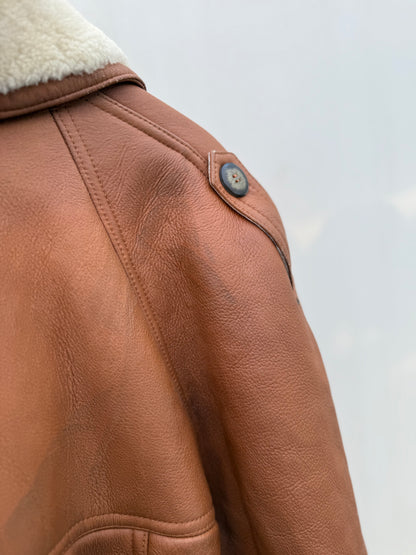Vintage re-made cropped shearling lammy maat M-XL