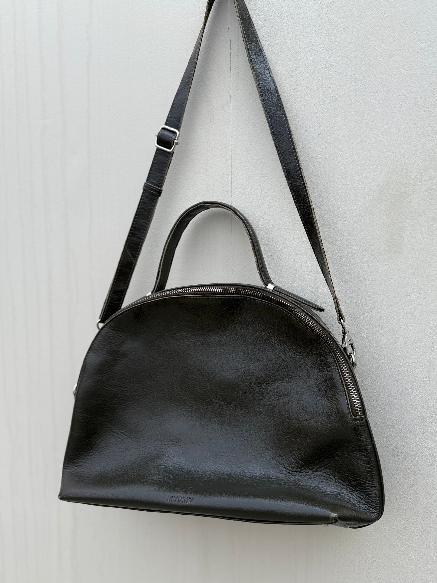MYOMY moon bag donkergroen autumn leer