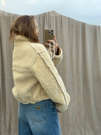 Re-made vintage lammy coat reversible shearling