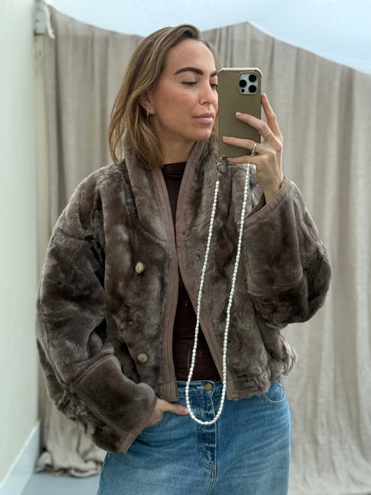 Vintage remade lammy coat cropped fluffy shearling