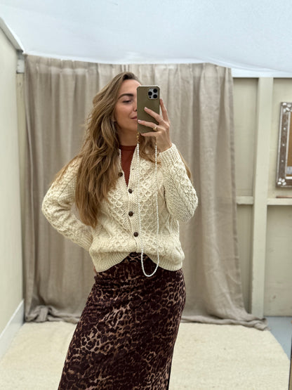 Vintage Aran knitted sweater beige