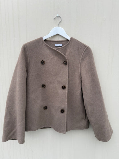 Marville road wollen jas maat xs 34 taupe mantel