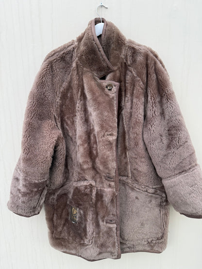 Vintage lammy coat grijs taupe reversible