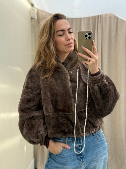 Re-made vintage lammy coat reversible shearling bruin