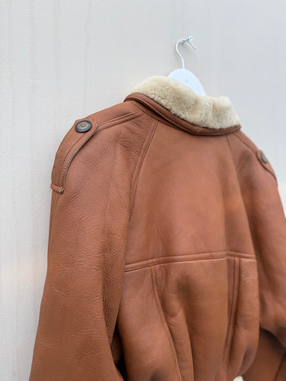 Vintage re-made cropped shearling lammy maat M-XL