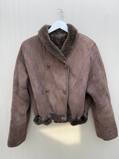 Vintage cropped lammy coat reversible maat S-L