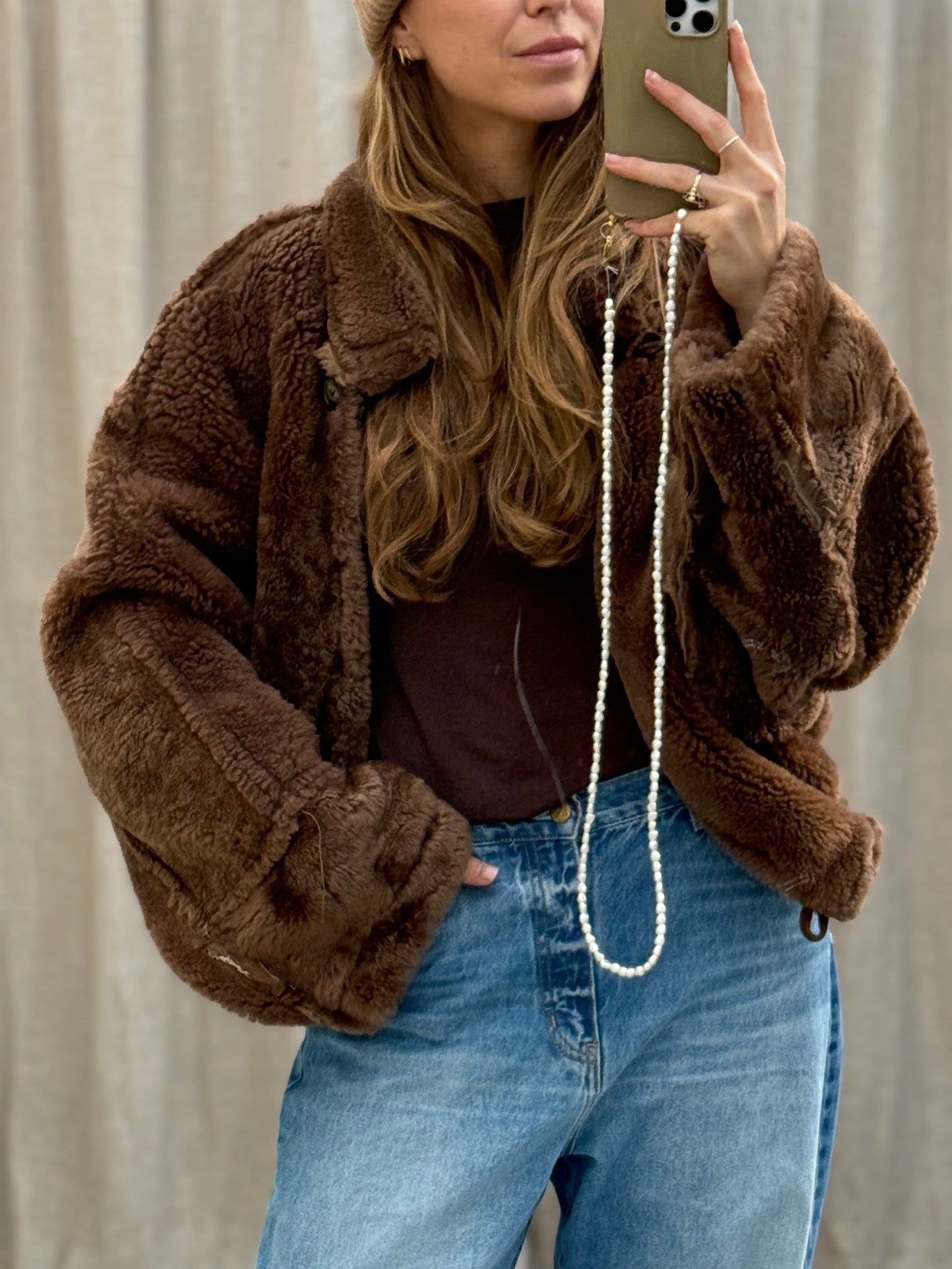 Vintage lammy coat maat L/XL Shearling fluffy