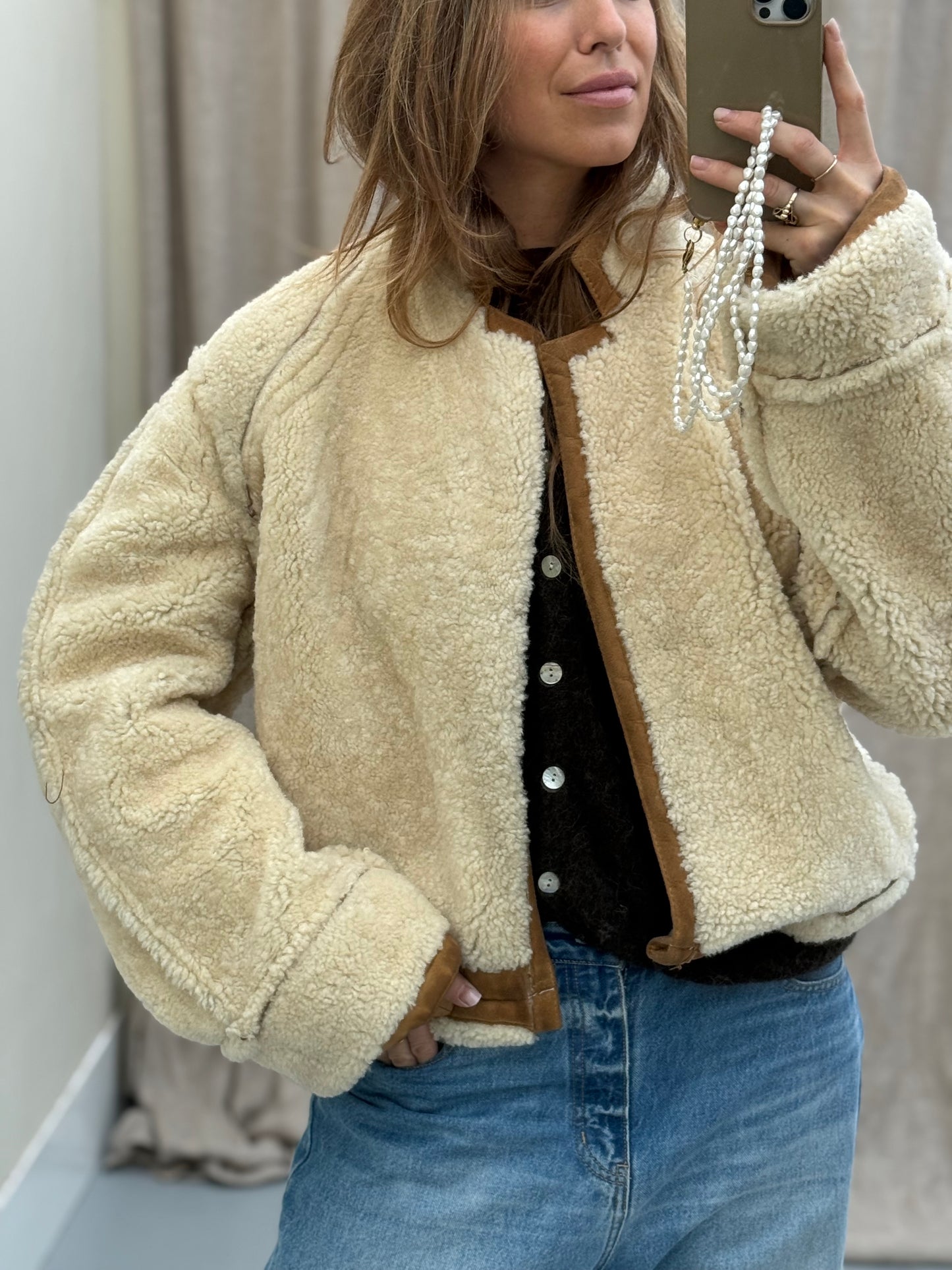 Re-made vintage lammy coat reversible shearling