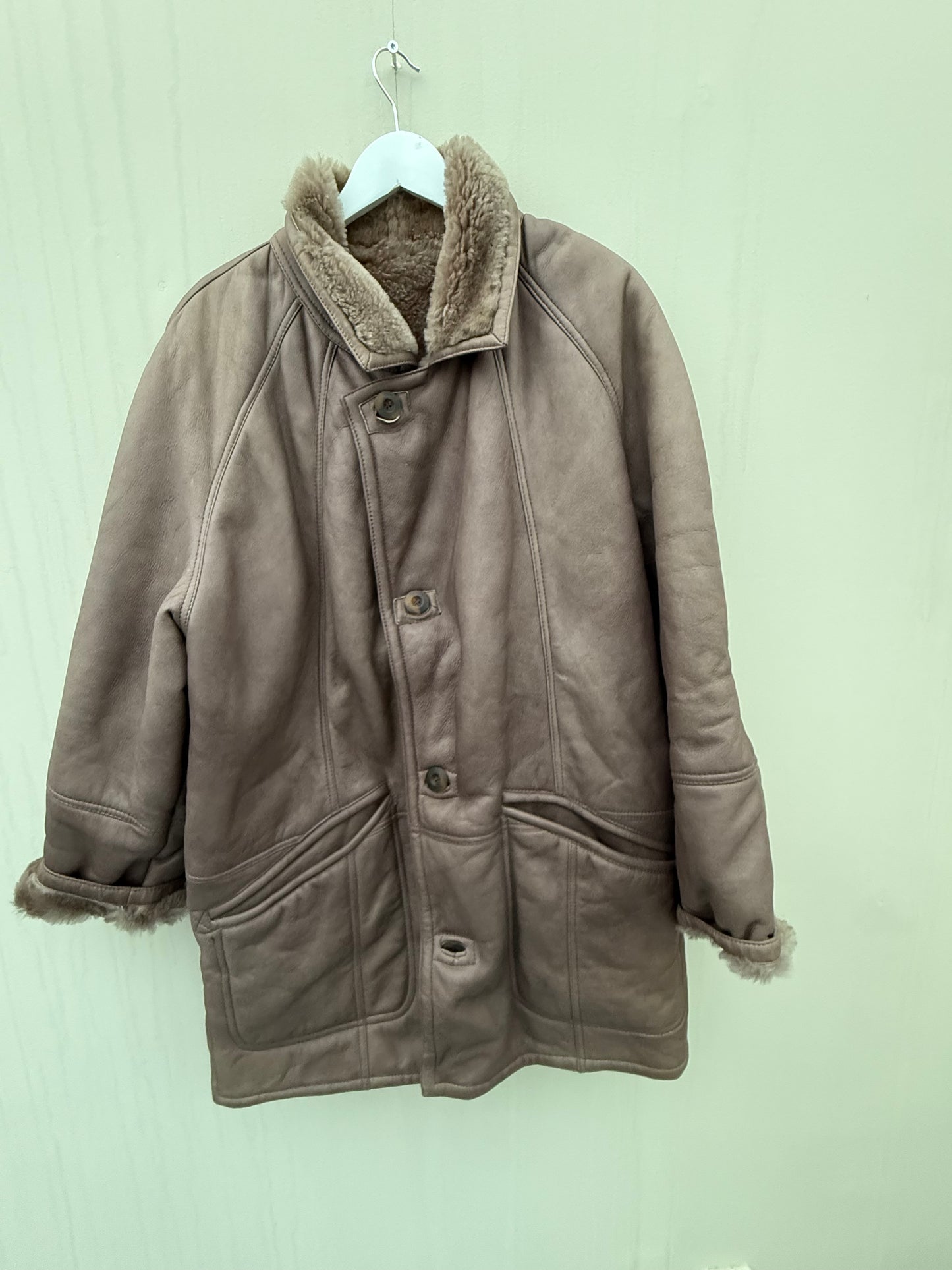 Vintage lammy coat grijs taupe reversible