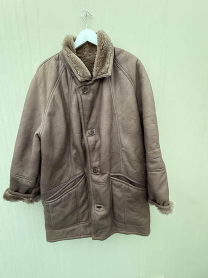 Vintage lammy coat grijs taupe reversible