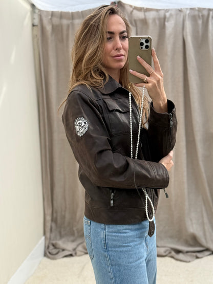 Pre-loved Rino & pelle leren jas biker model