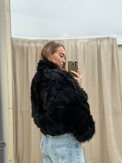 Vintage cropped lammy coat reversible maat S-L