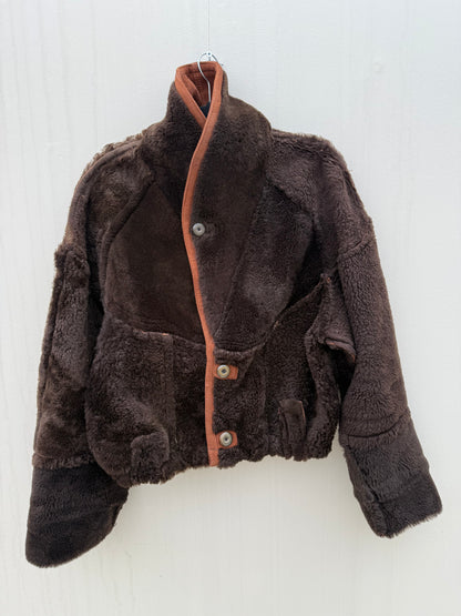 Vintage cropped lammy coat reversible bruin/terra