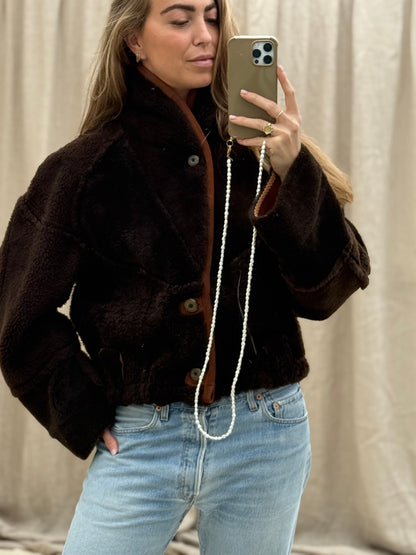 Vintage cropped lammy coat reversible bruin/terra