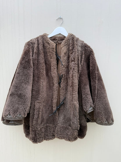 Cropped lammy vest coat vintage reversible one size