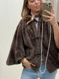Cropped lammy vest coat vintage reversible one size