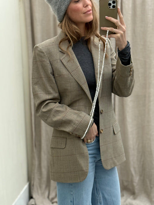 Designer vintage blazer Valentino maat S/M Sand