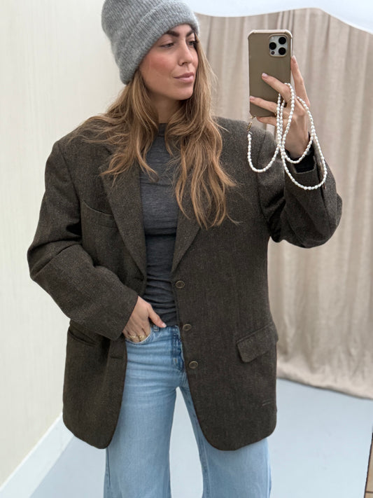 Vintage Designer blazer Missoni wol XL groen/bruin