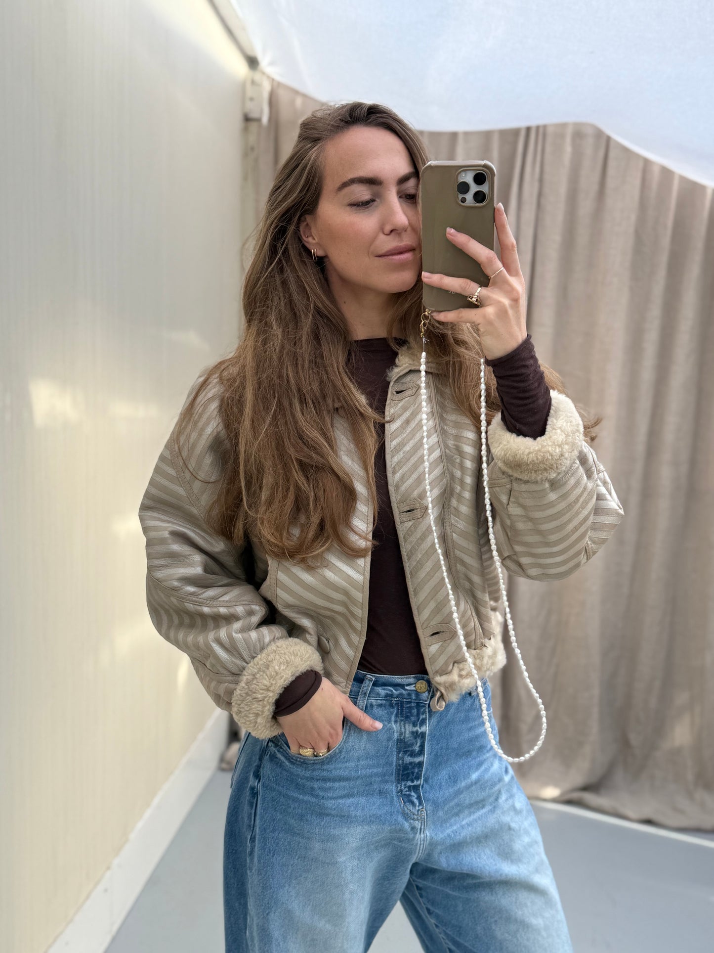 Re-made vintage lammy coat reversible shearling maat xs-m