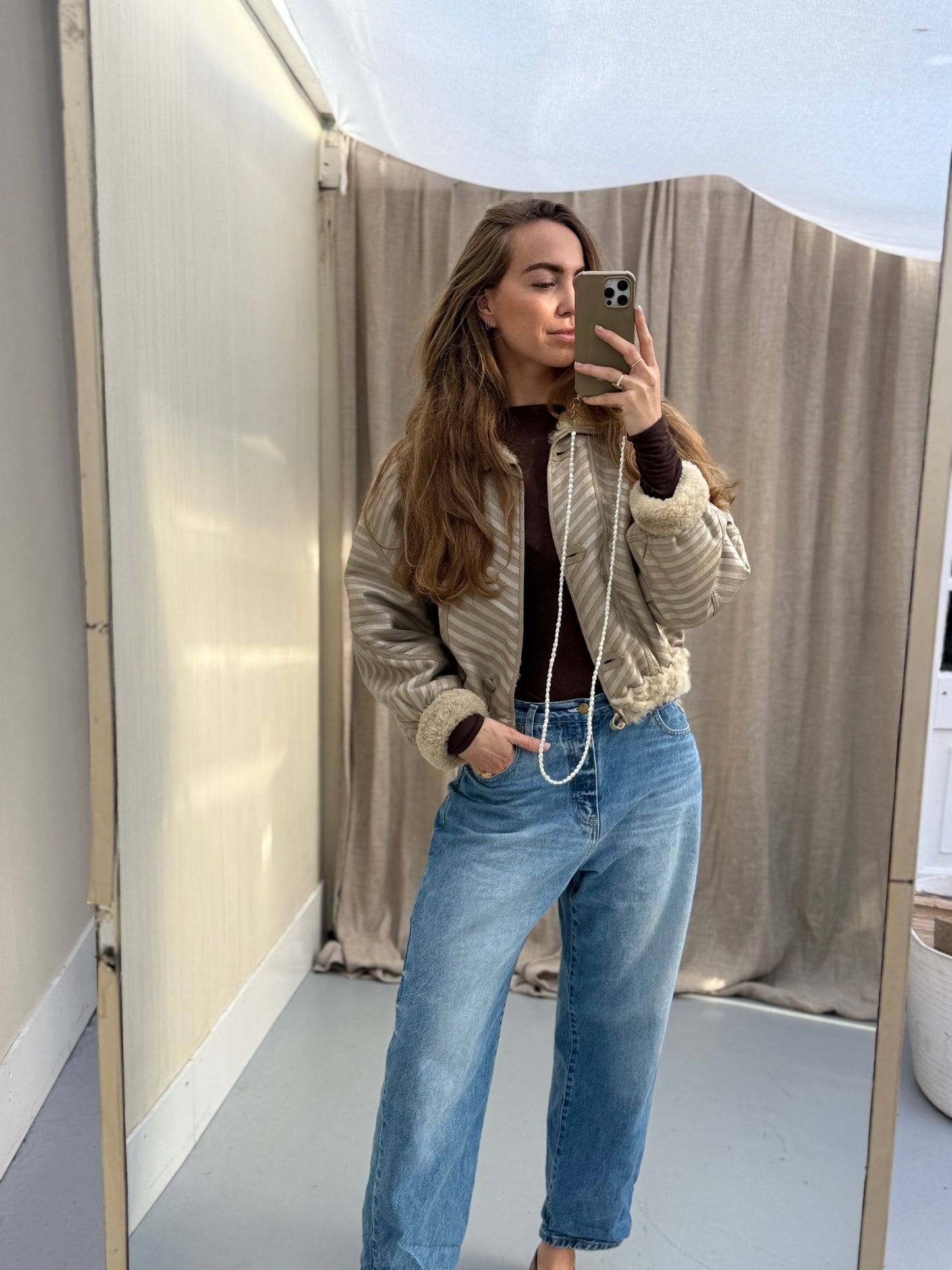Re-made vintage lammy coat reversible shearling maat xs-m