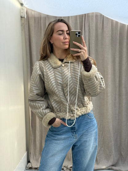 Re-made vintage lammy coat reversible shearling maat xs-m