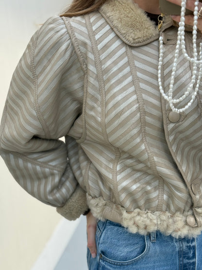 Re-made vintage lammy coat reversible shearling maat xs-m