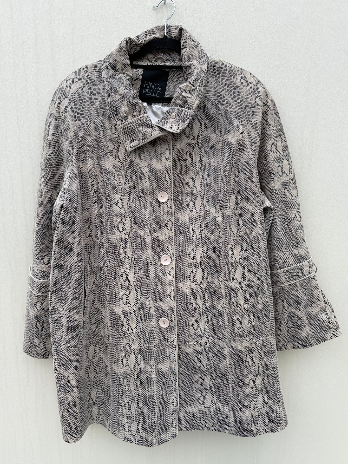 Rino & Pelle slangenprint leren jas vintage pre-loved MAAT 50