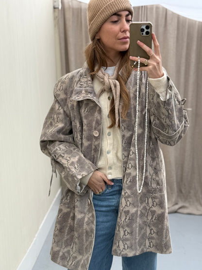 Rino & Pelle slangenprint leren jas vintage pre-loved MAAT 50