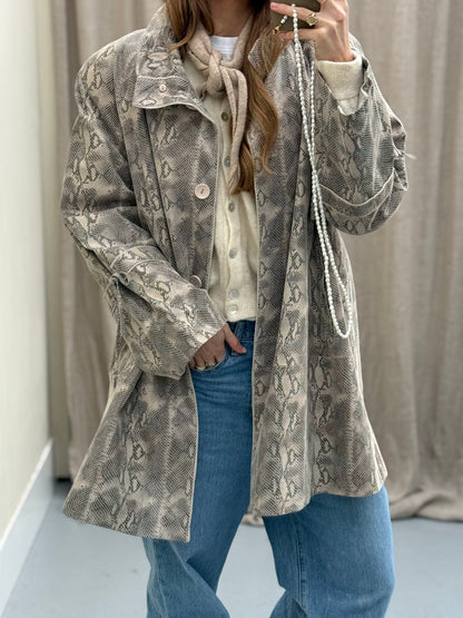 Rino & Pelle slangenprint leren jas vintage pre-loved MAAT 50