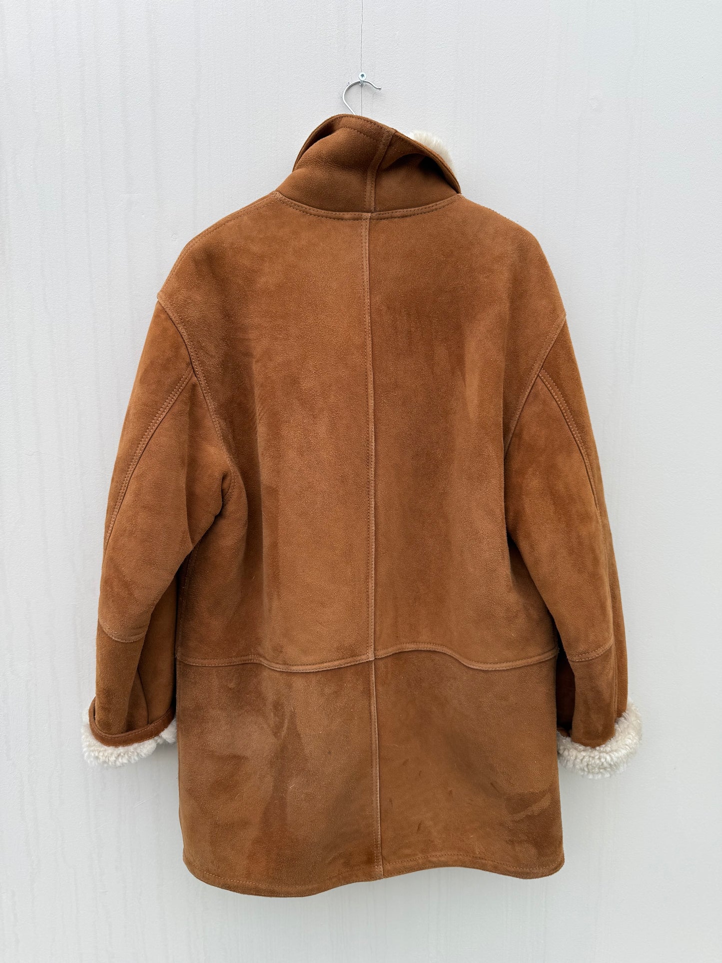 Vintage lammy coat cognac kleur long shearling
