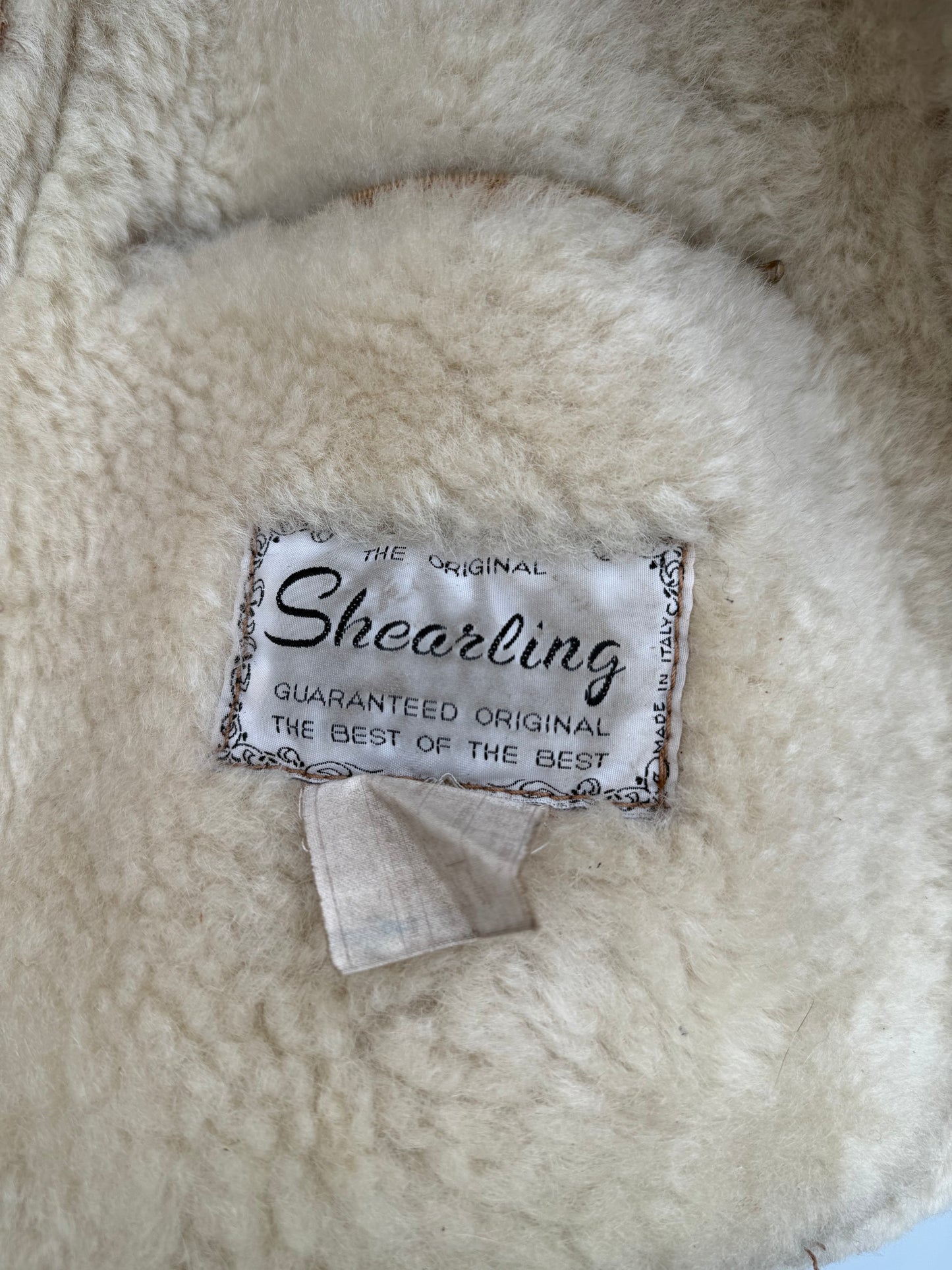 Vintage lammy coat cognac kleur long shearling