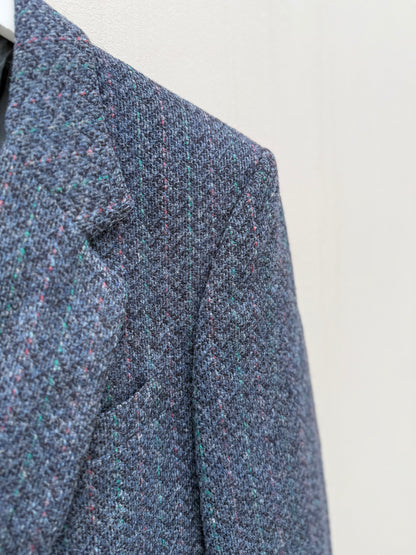 Vintage Harris Tweed blazer blauw maat M unisex autumn