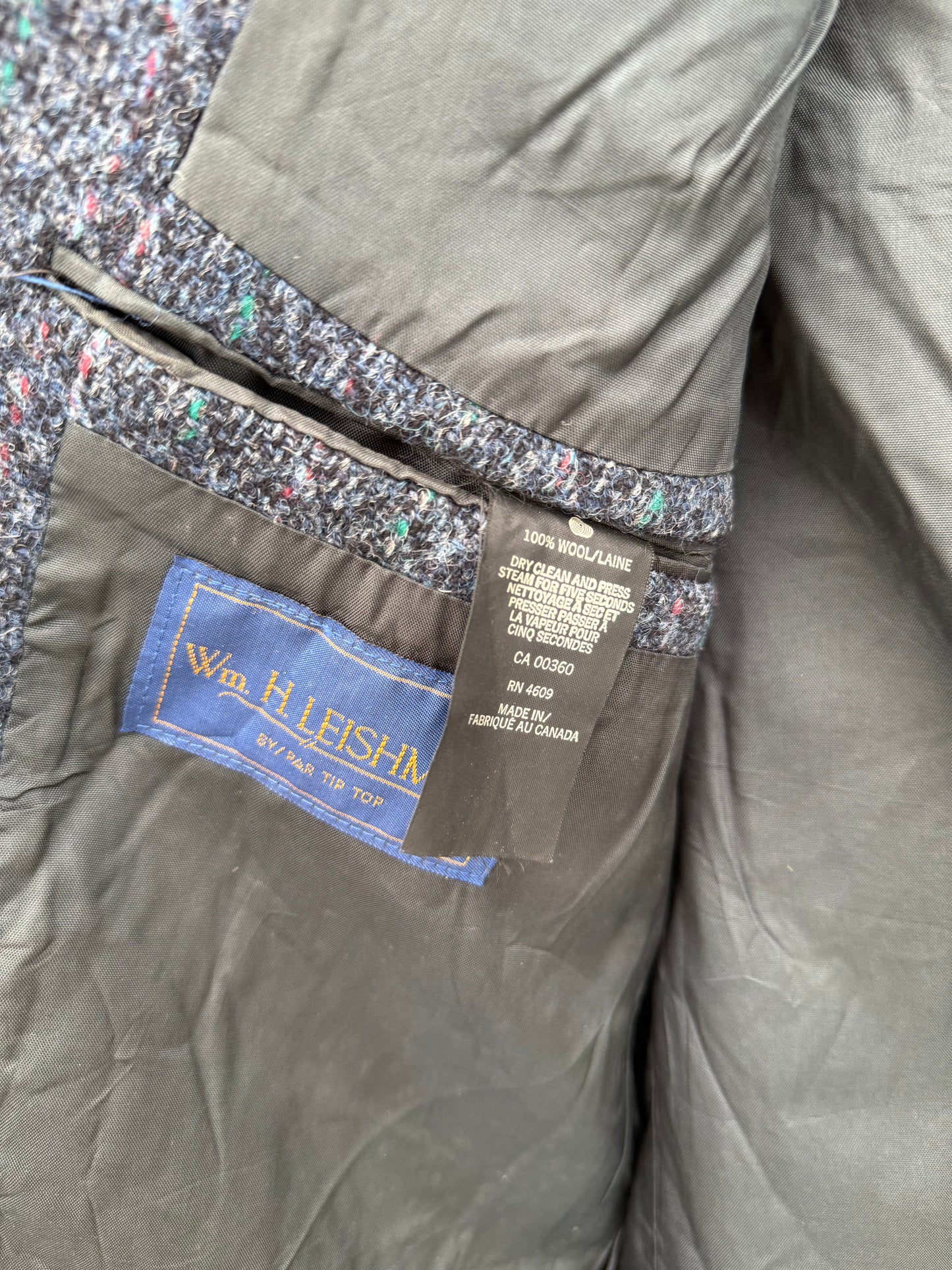 Vintage Harris Tweed blazer blauw maat M unisex autumn