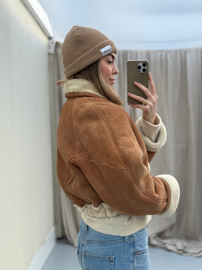 Vintage cropped lammy remade musthave shearling maat S