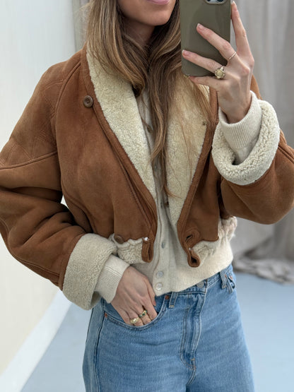 Vintage cropped lammy remade musthave shearling maat S