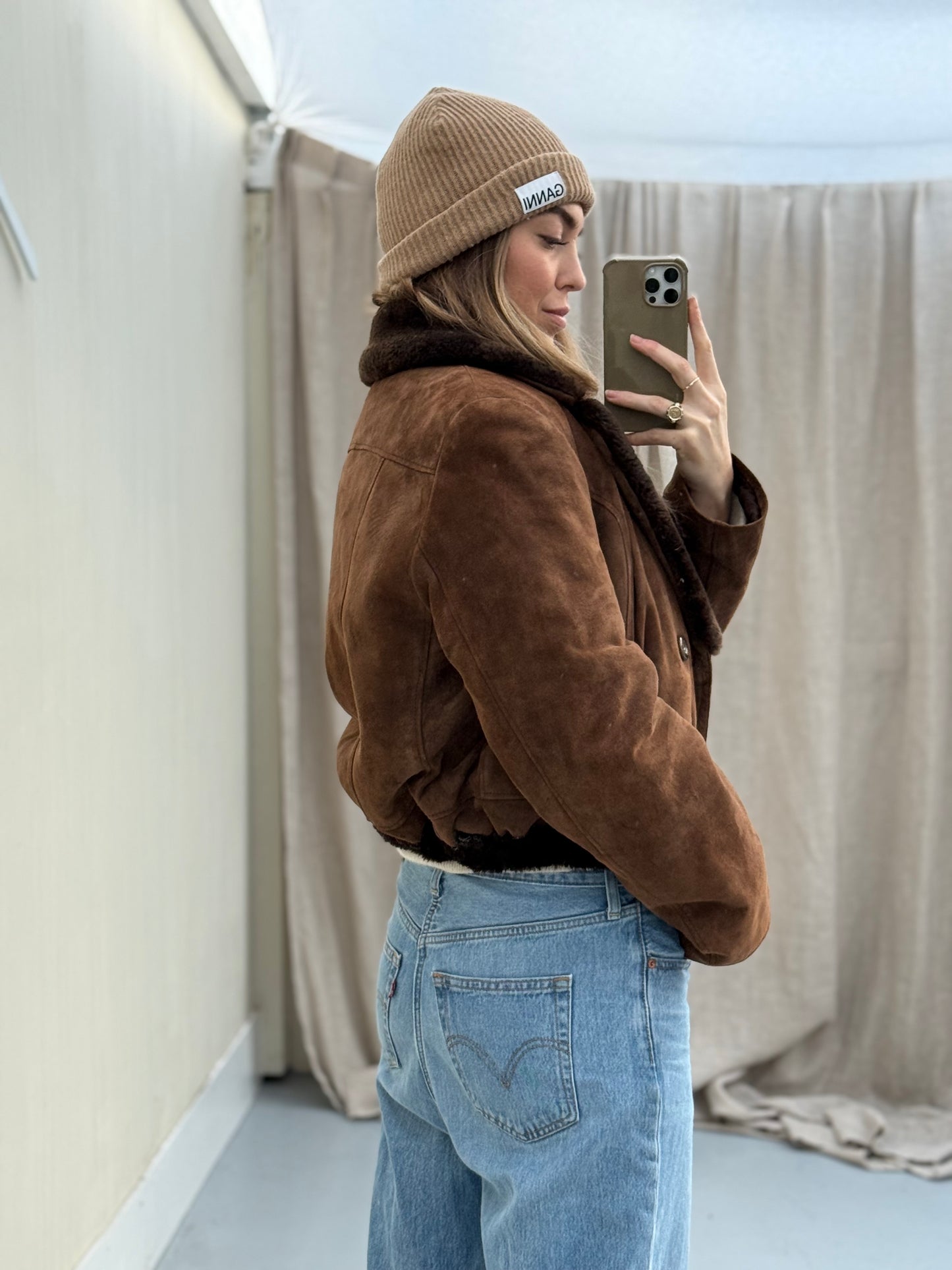 Cropped lammy remade maat M/L shearling musthave