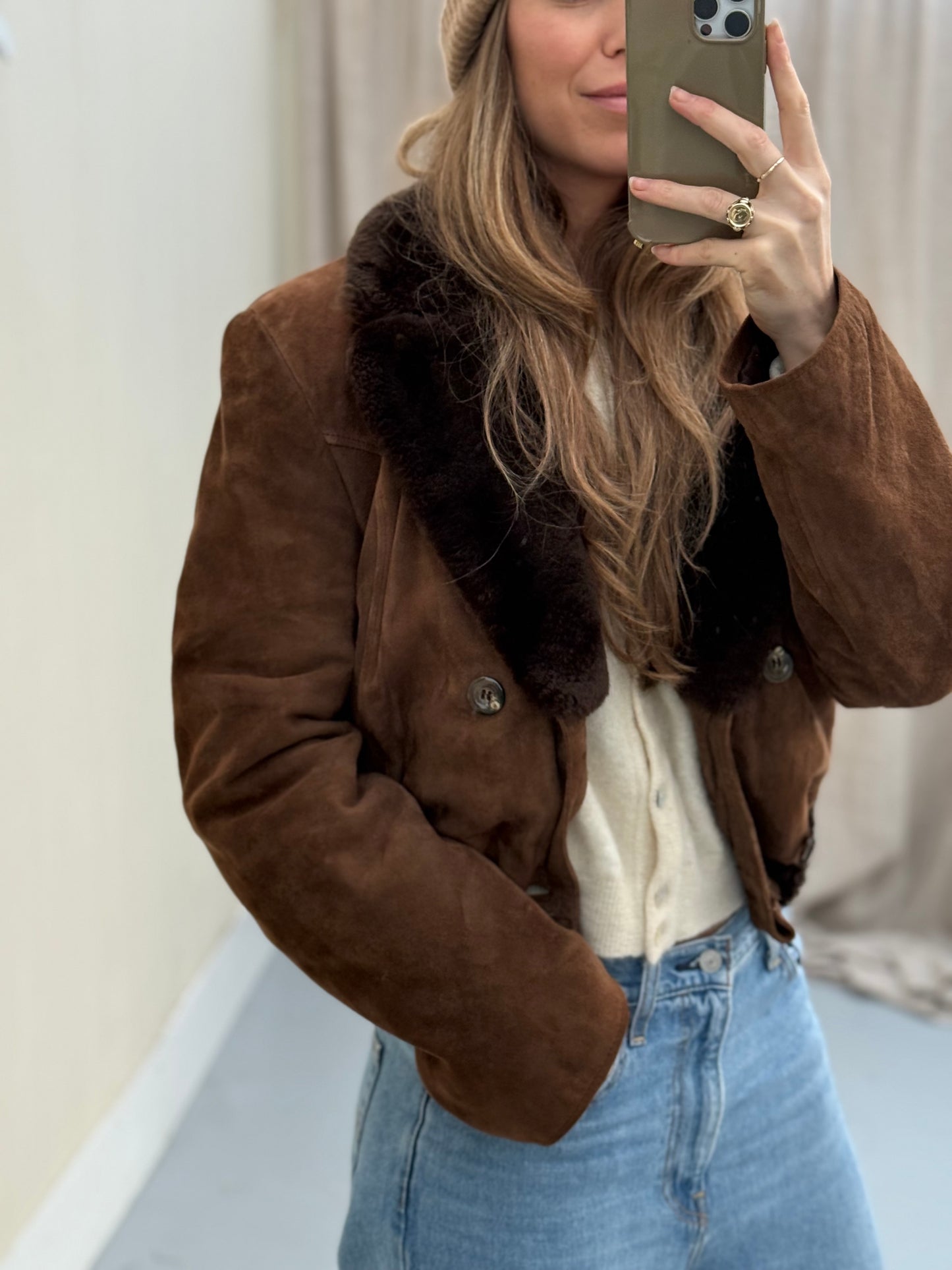 Cropped lammy remade maat M/L shearling musthave