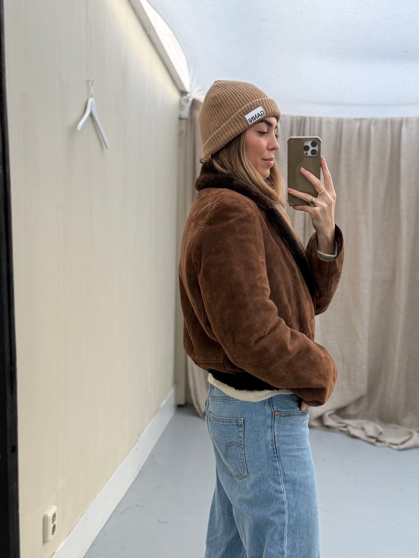 Cropped lammy remade maat M/L shearling musthave