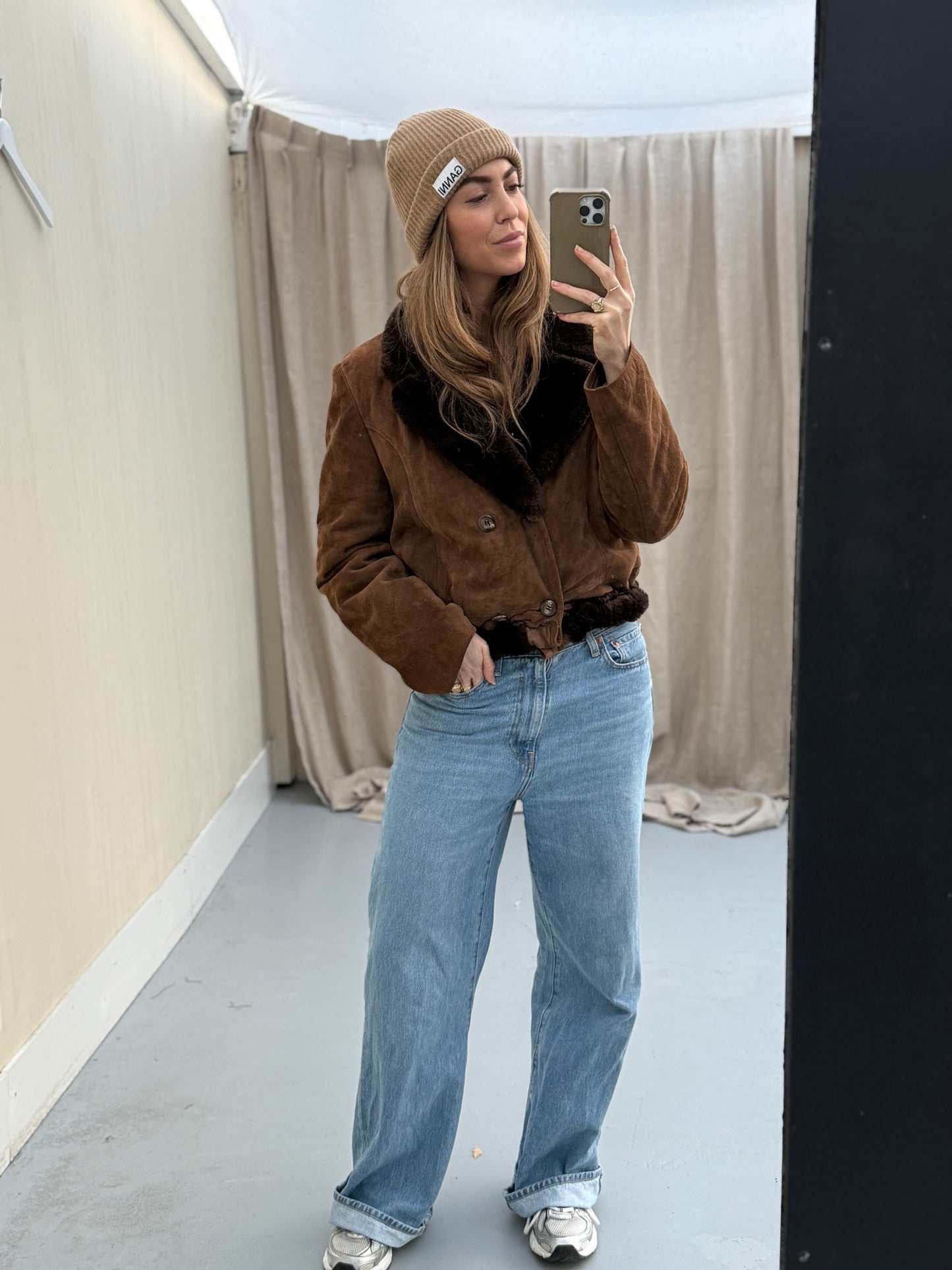 Cropped lammy remade maat M/L shearling musthave