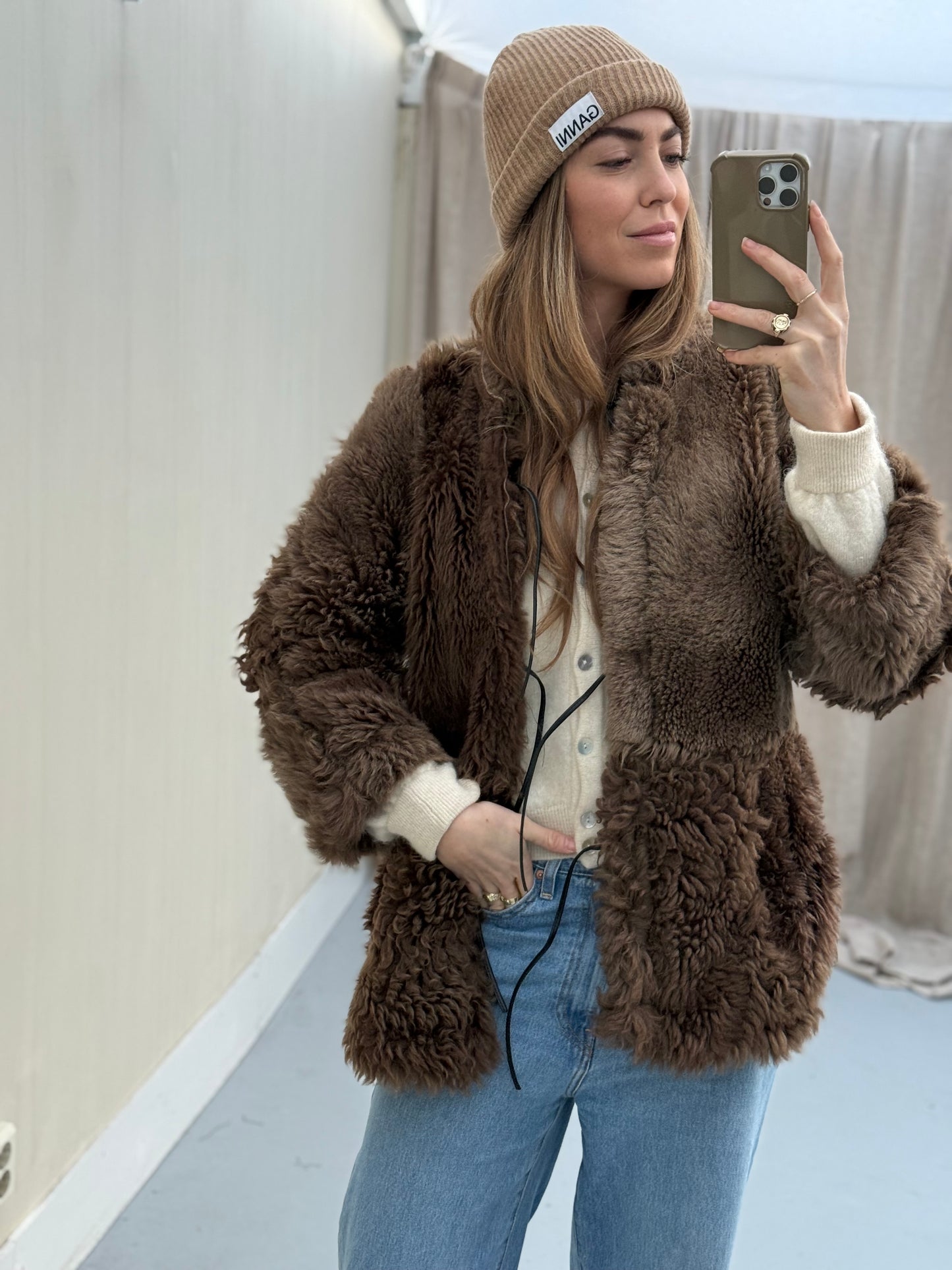 Lammy coat re-made reversible maat M-XL vintage