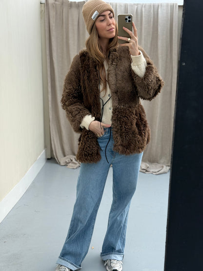 Lammy coat re-made reversible maat M-XL vintage