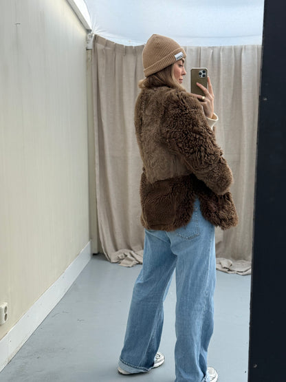 Lammy coat re-made reversible maat M-XL vintage