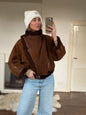 Vintage cropped lammy coat remade reversible bruin maat S-XL