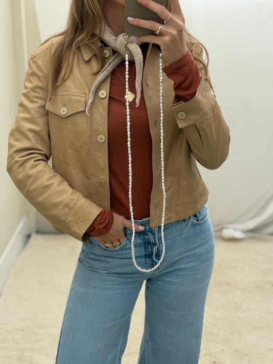 Armani leren jas vintage jacket 00s fitted