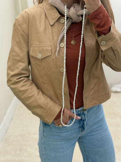 Armani leren jas vintage jacket 00s fitted